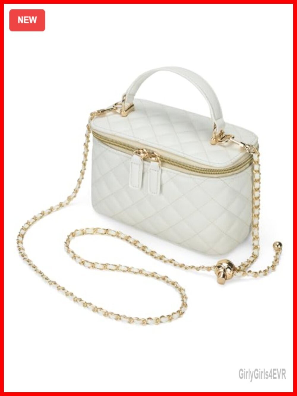 Mini Quilted Box Crossbody Bag with Adjustable Chain Strap